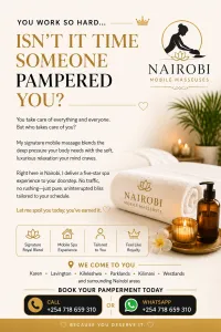 Royal Full Body Massage offered within Nairobi +254718659310 in Westlands on Funga Deal